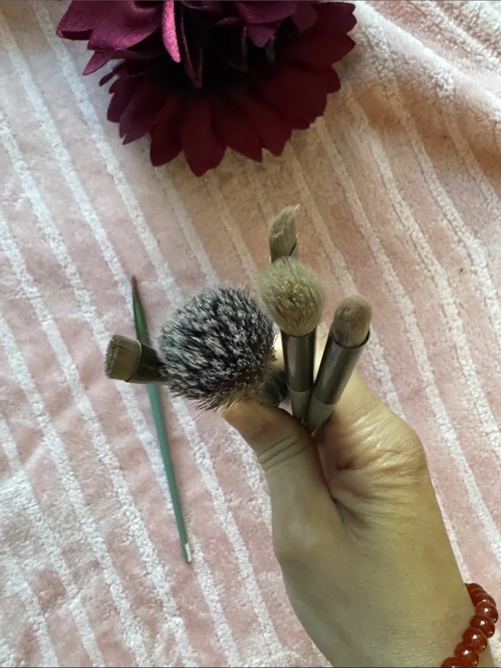Green Women’s Makeup Brush Set - 6 Pieces